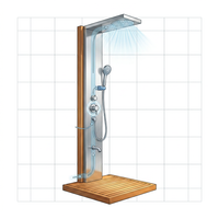 AurumRain Milano Teak & Steel Outdoor Shower Tower — How It Works