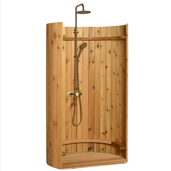 CedarHaven Arcadia Corner Cedar Outdoor Shower Enclosure
