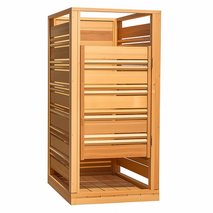 SolaceCraft Aegis Slat Cedar Outdoor Shower Cabana